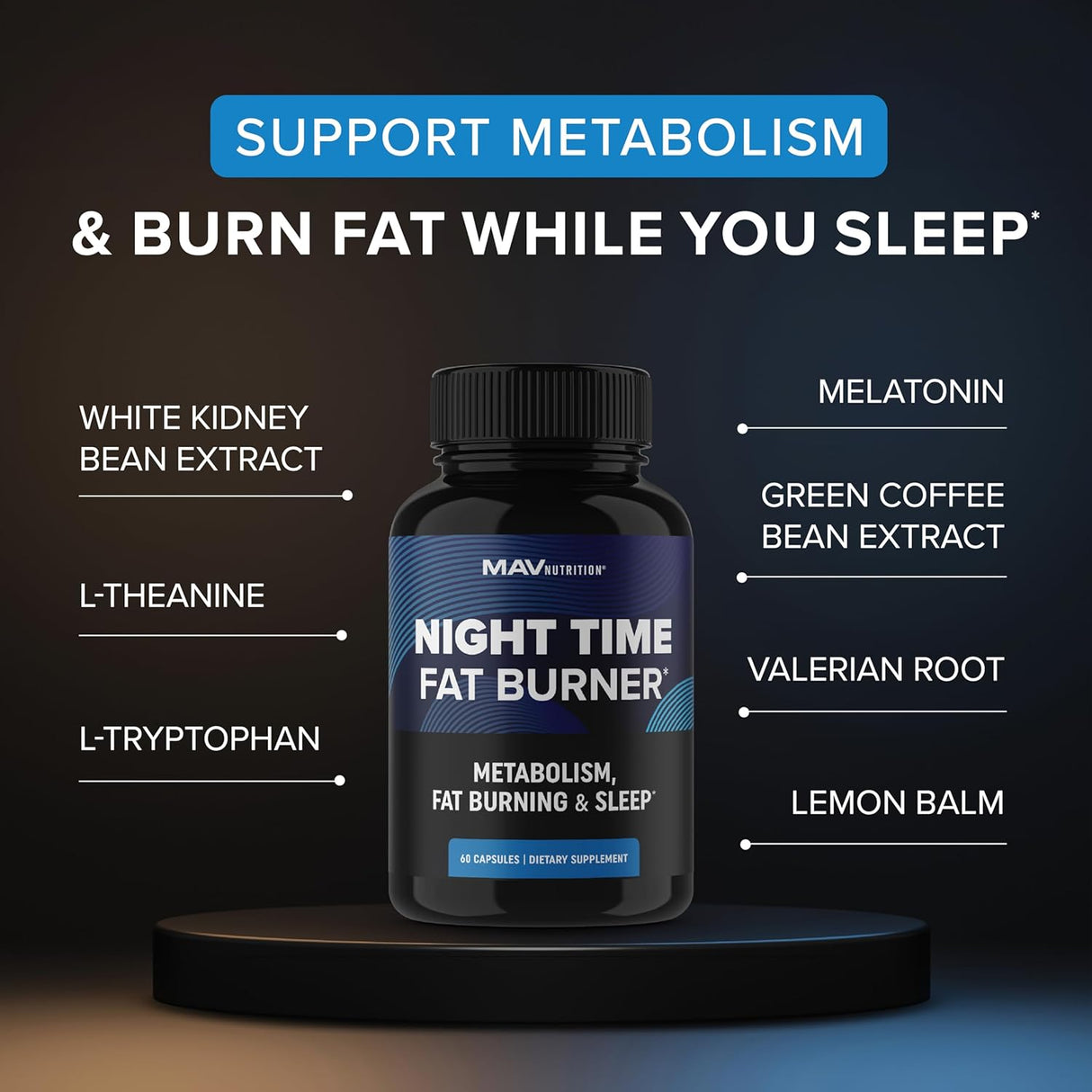 Suplemento Quemador de grasa nocturno Supresor del apetito