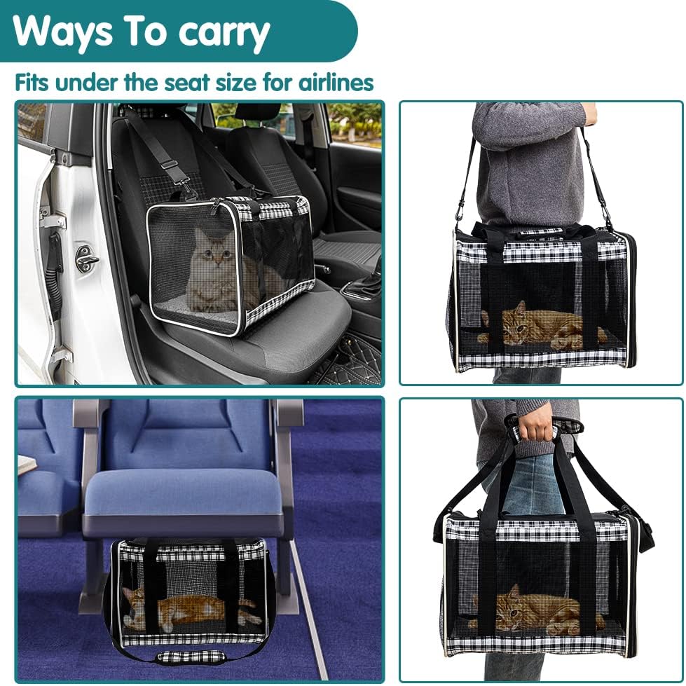 Transportadora para Gatos EXPAWLORER, Suave, Aprobada Aerolínea