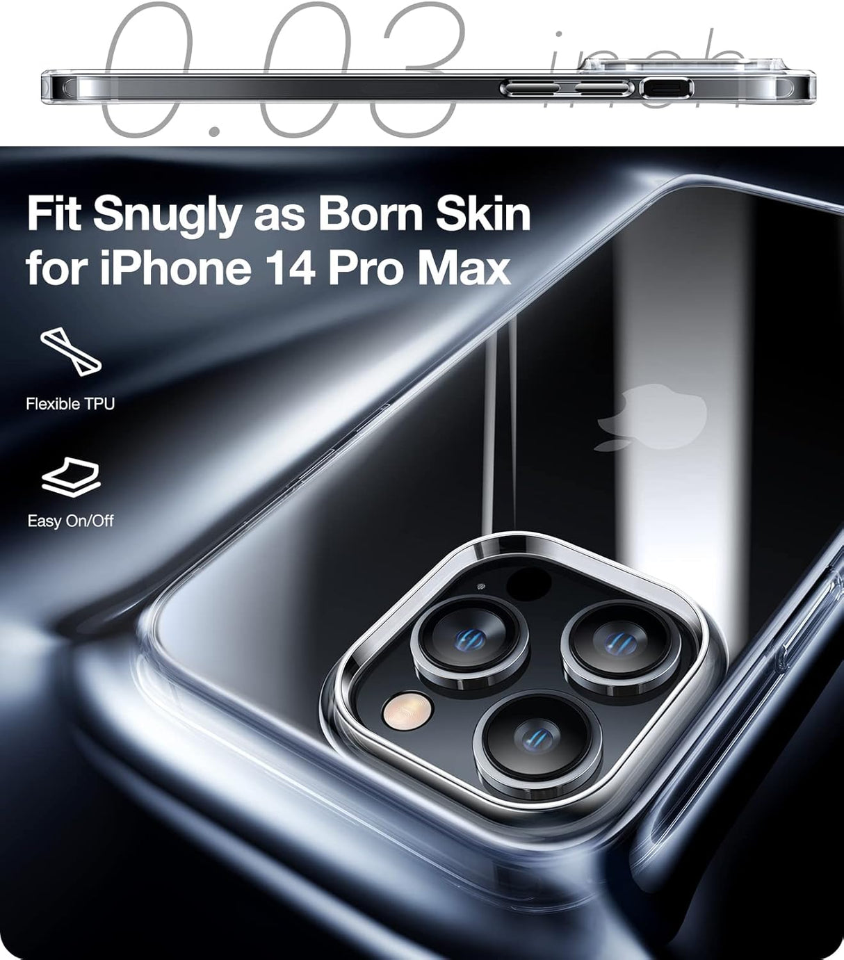 Funda transparente diseñada ultrafina de silicona suave