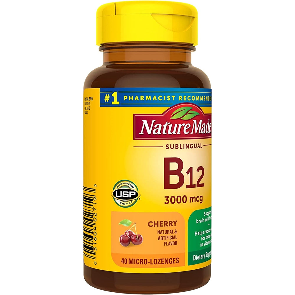 Suplemento vitamina B12 sublingual de 3000 mcg 40und