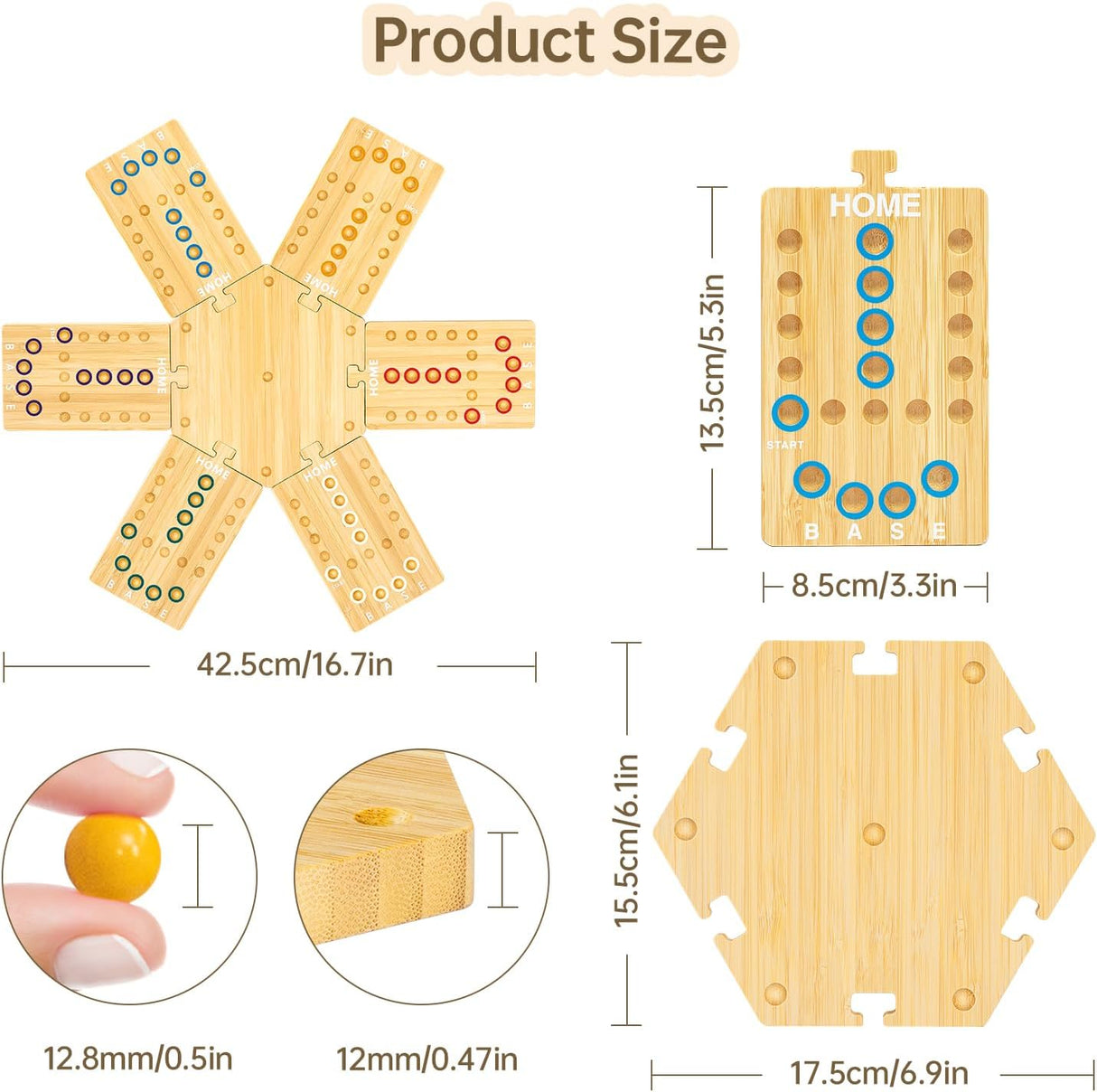 Juego de Mesa de Mármol, Juego de Madera, 2-6 Jugadores, Modelo 2023