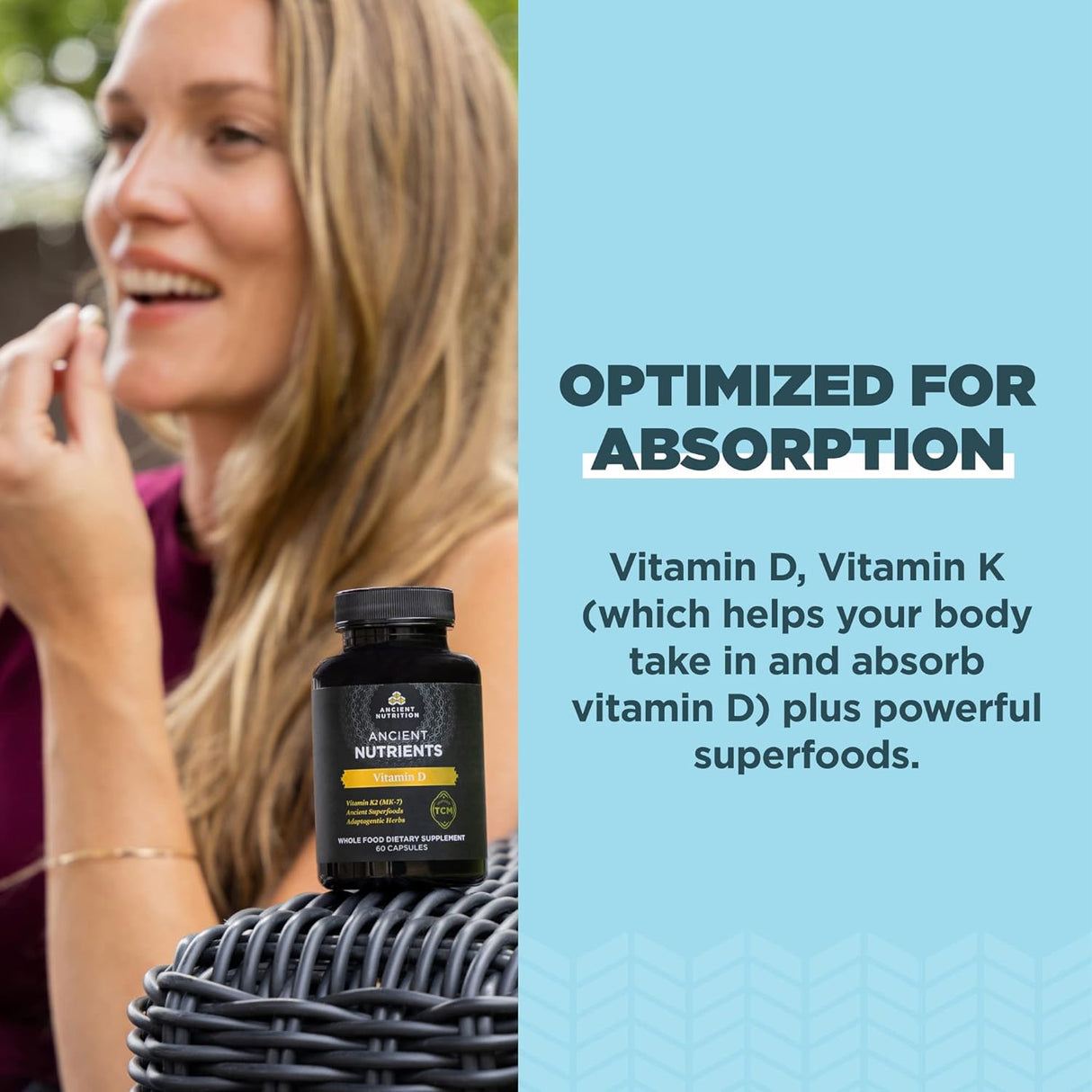 Suplemento de Vitamina D con Caldo de Huesos y Hongo 60 Caps