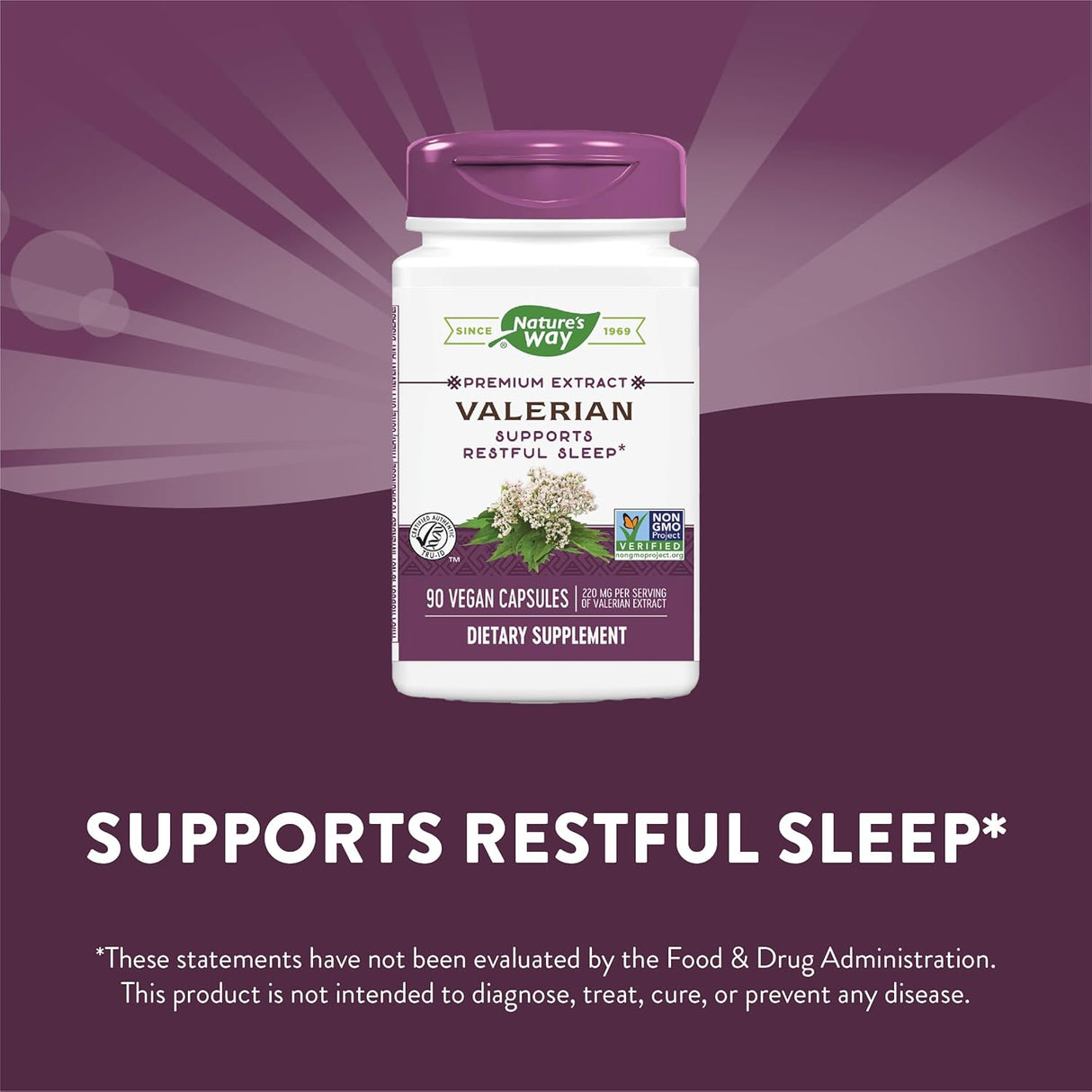 Suplemento Nature's Way Valeriana sin OMG sin gluten 220 mg