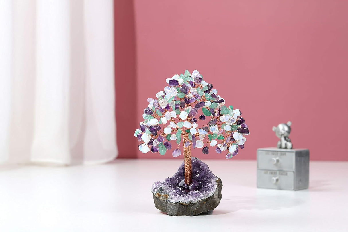 Jovivi Amatista natural, aventurina verde, opalita, cristal