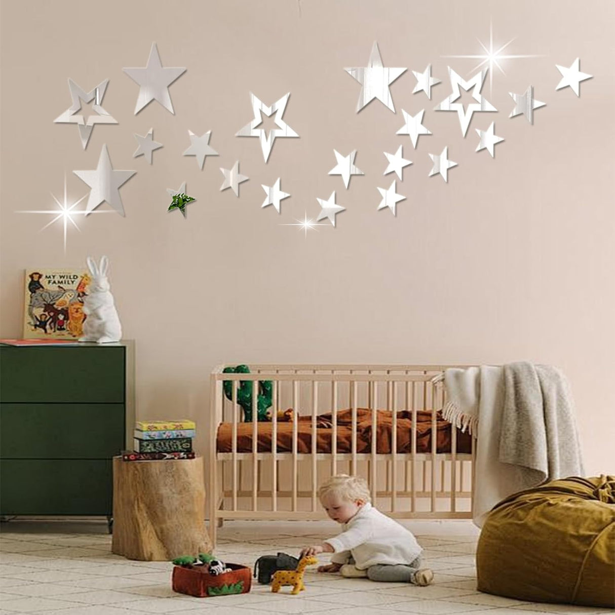 Pegatinas de Estrellas Acrílicas para Pared, 26 Pcs, Decoración