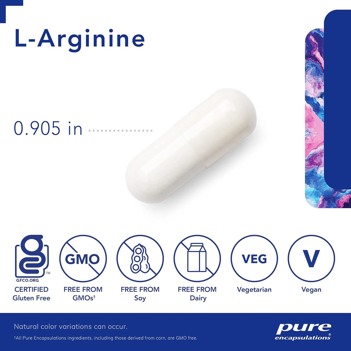 L-Arginina Pure Encapsulations 1400 mg 90 Cápsulas Sin Gluten