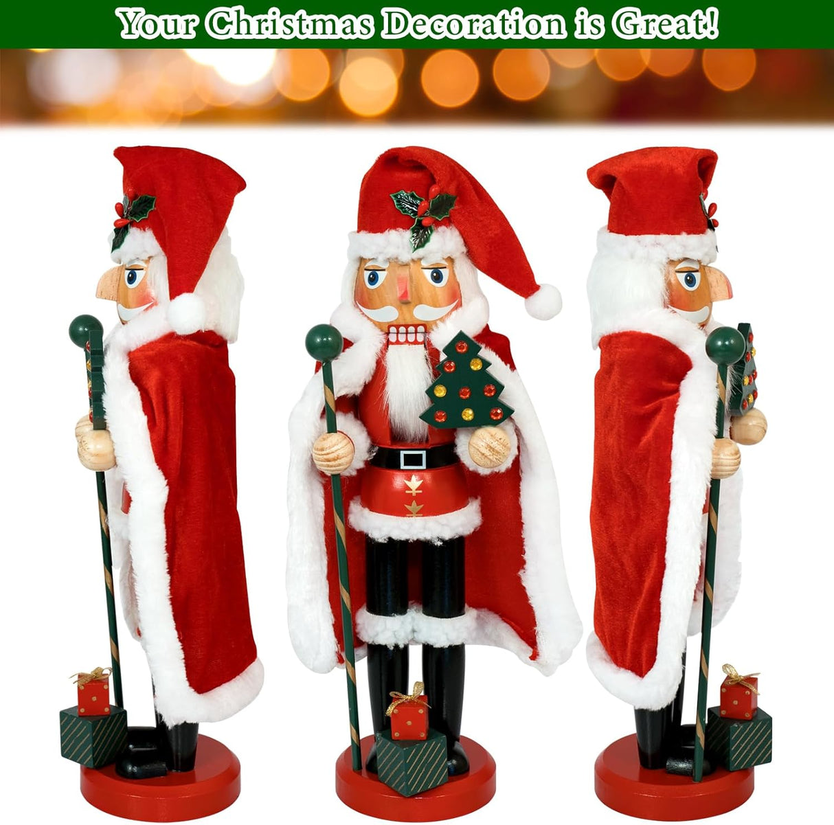 Figuras de Navidad - Decoraciones de Madera - 14 Pulgadas - Set