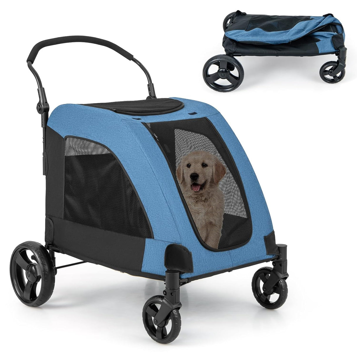 Carrito para Perros Grande Giantex - Plegable, 132 lbs, Ajustable