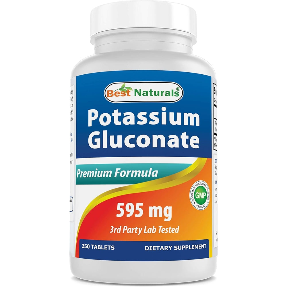 Suplemento de gluconato de potasio 595 mg 250 unidades