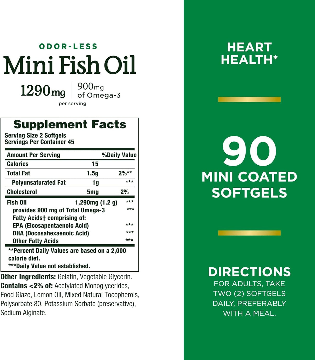 Suplemento de Omega 3 Mini Fish Oil Nature's Bounty 90 cápsulas