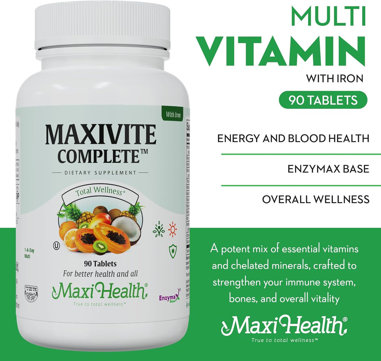 Suplemento Maxi Health MAXIVITE Multivitamínico y mineral