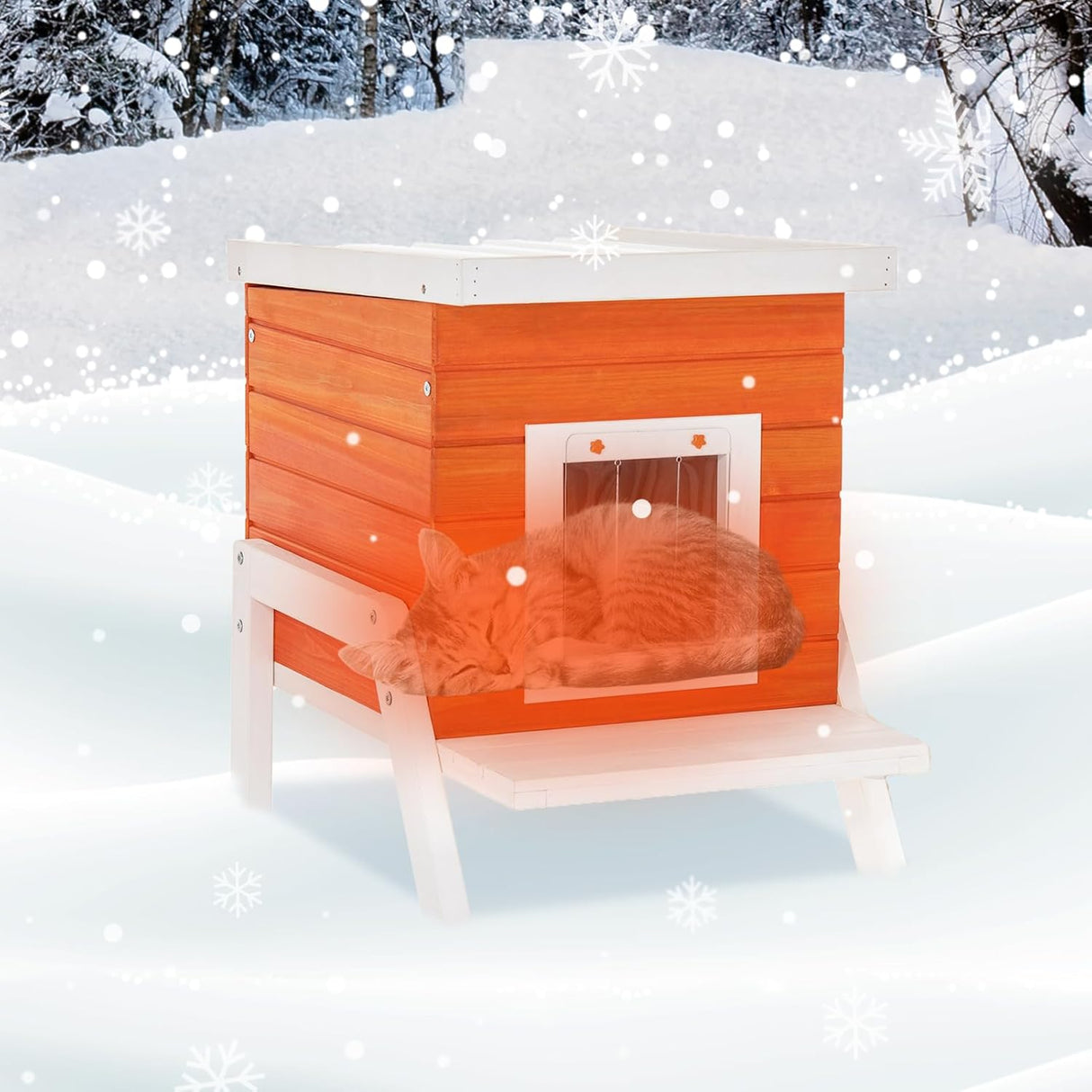 Casa para gatos al aire libre puerta con cortina Petsfit