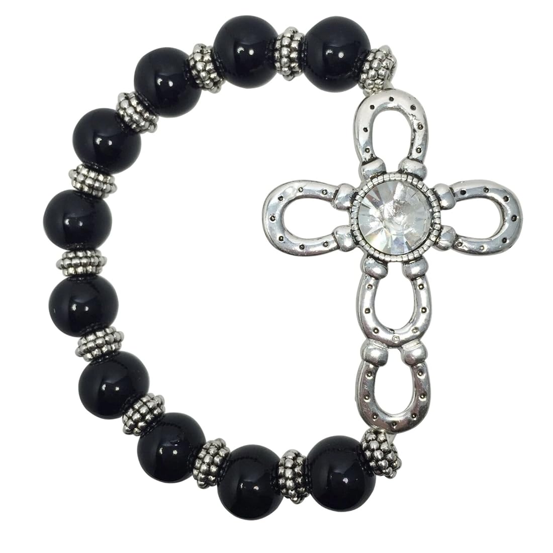 Pulsera elástica de diamantes de imitación