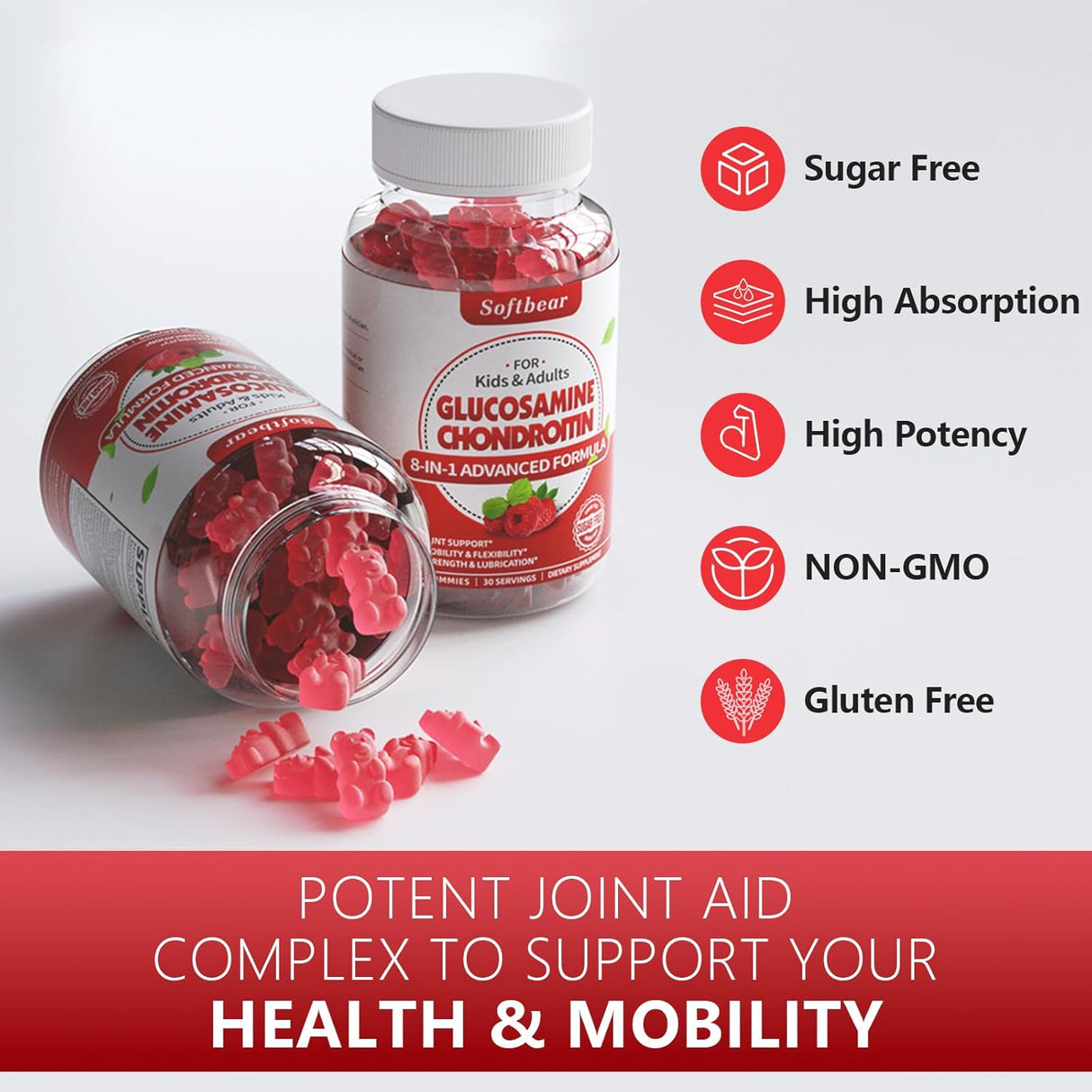 Suplementos de glucosamina condroitina sin azúcar Horbaach