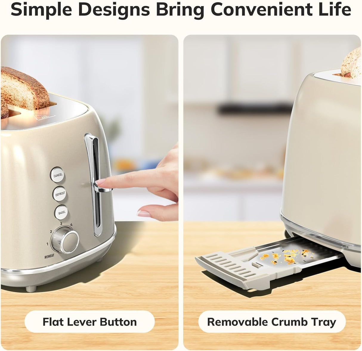 Tostadora de Acero Inoxidable Retro, 6 Niveles, Modelo Tauge