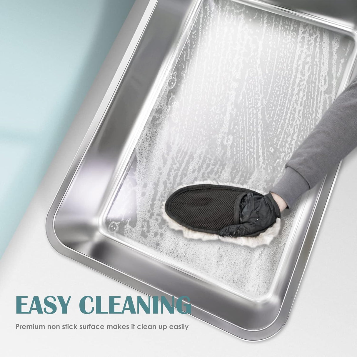 Caja de arena grande acero inoxidable con lado alto IKITCHEN