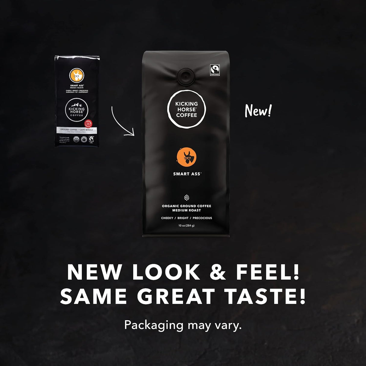 Kicking Horse Coffee, Smart Ass, Café de tueste medio, molido, 10 oz, orgánico certificado, comercio justo, kosher