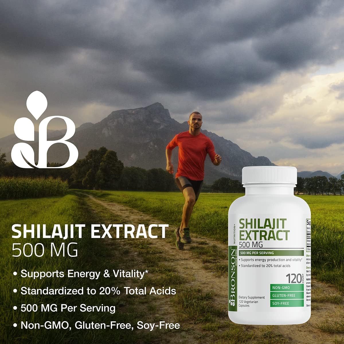 Suplemento Bronson Extracto de Shilajit de 500 mg 120 cáp