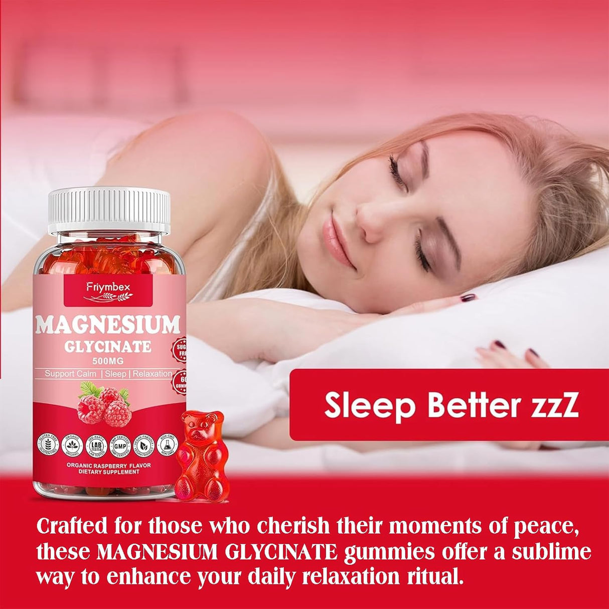 Gominolas de Magnesio Glicinato 500mg Calm Sin Azúcar