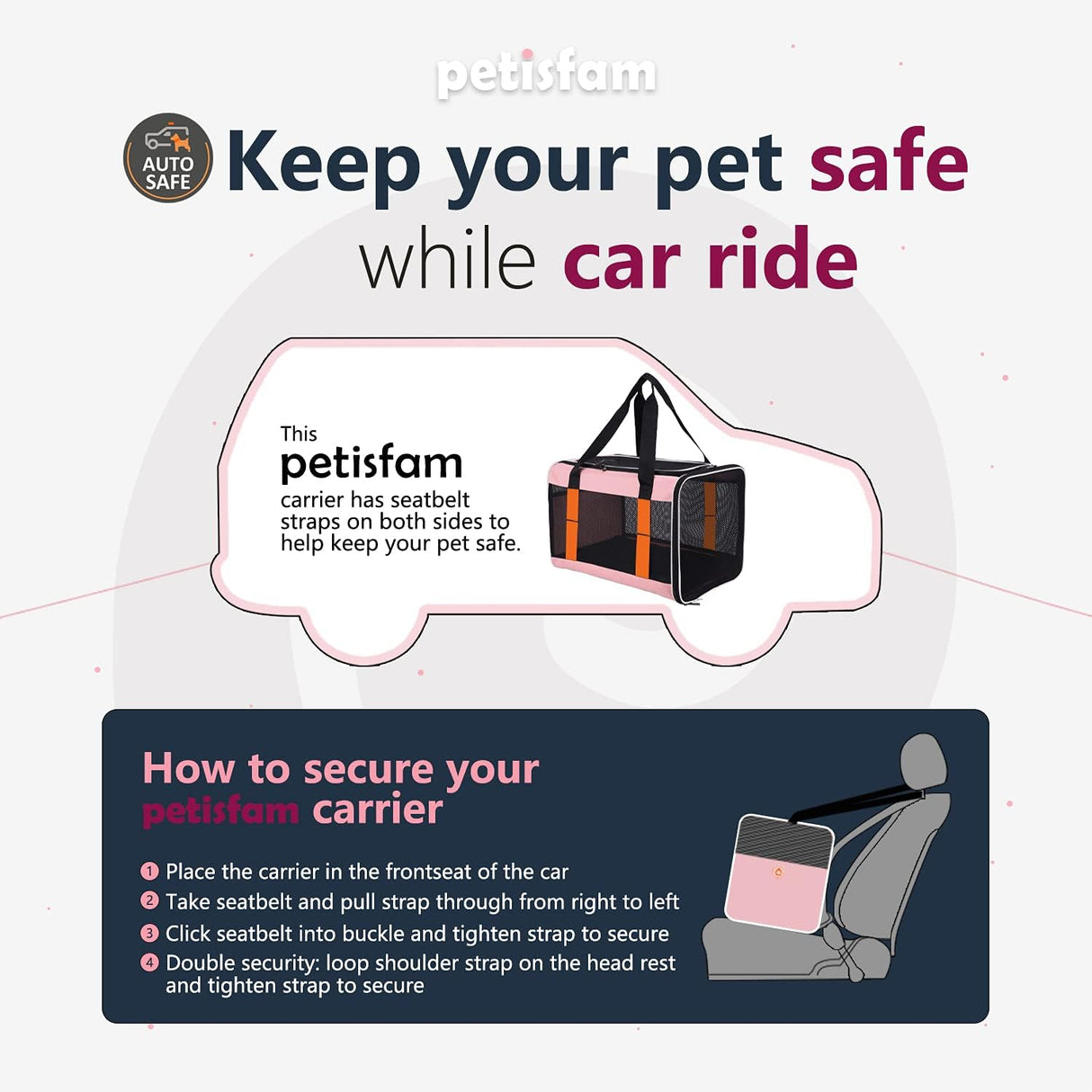 Transportadora fácil para gatos grandes y medianos, Escape Proof