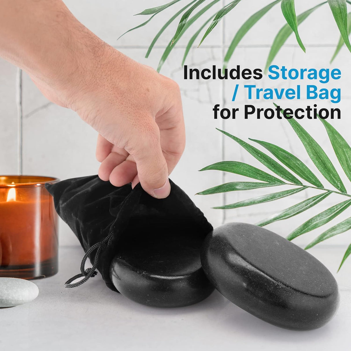 Piedras para Masajes 2 grandes incluye bolsa PSLMSTN01