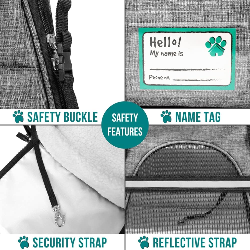 Transportadora Aprobada para Mascotas PetAmi, Suave y Ventilada