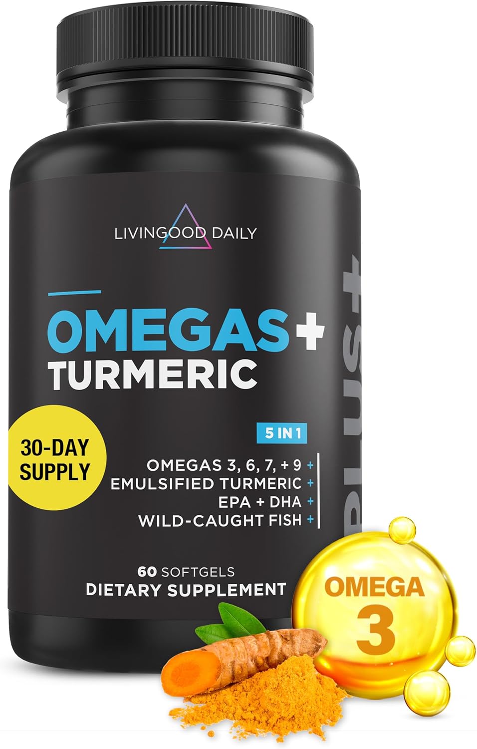 Suplemento Omega 3 6 9 con Cúrcuma Livingood Daily 60 Softgels