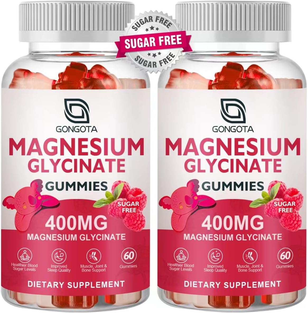 Gominolas de Magnesio Glycinato 400 mg, Vit D+B6, 120u