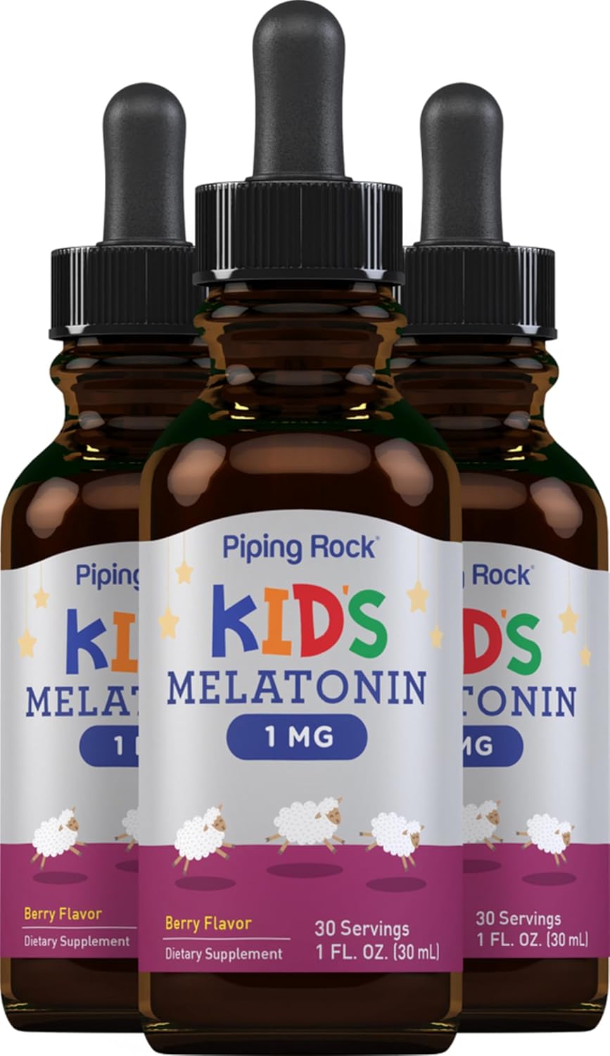 Melatonina Líquida para Niños Piping Rock 1mg, 3 Botellas