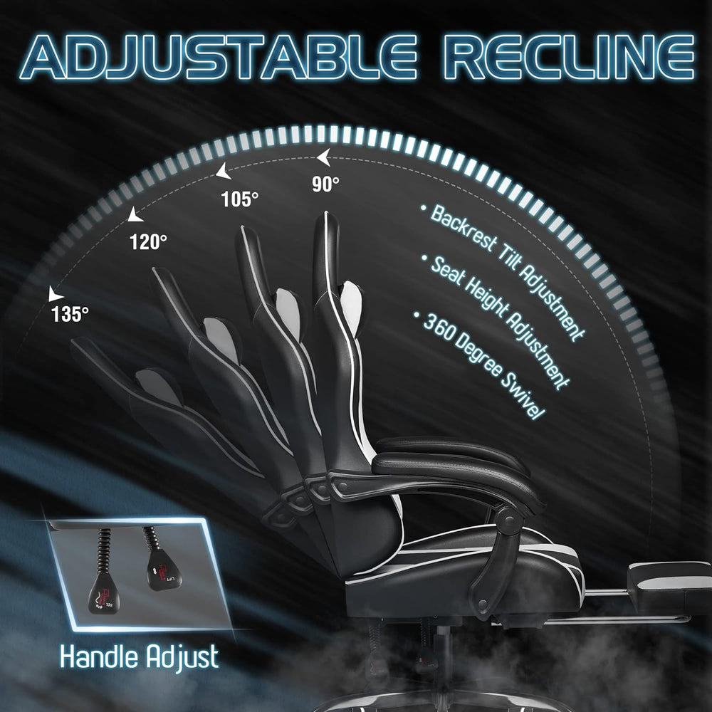 Silla Gamer con reposapiés y es ergonómica 0164-2 Homall