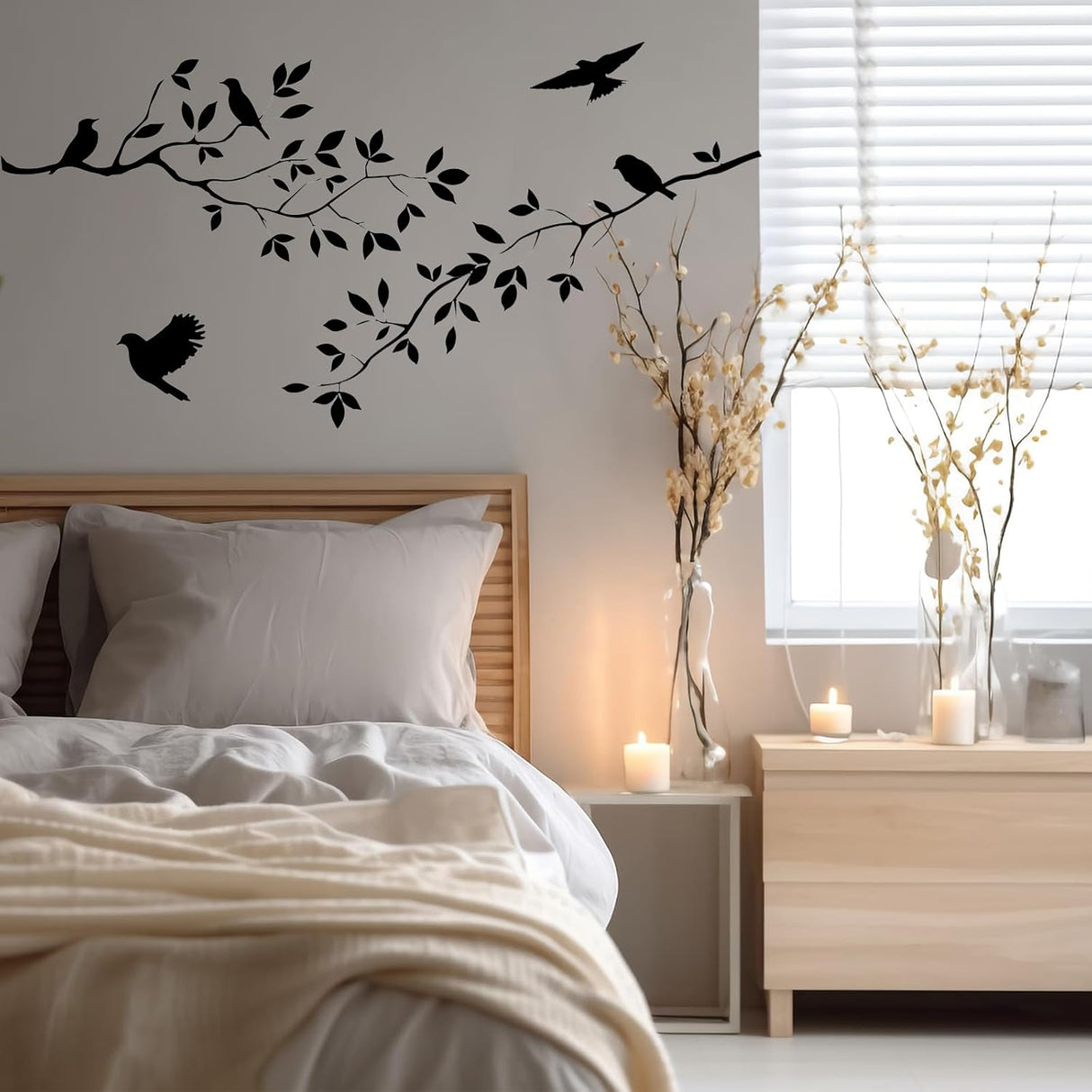 Pegatinas de Pájaro en Rama, Decoración para Pared