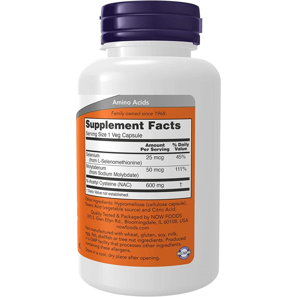 Suplemento de NAC acetil cisteína 0.02 oz 100 unidades