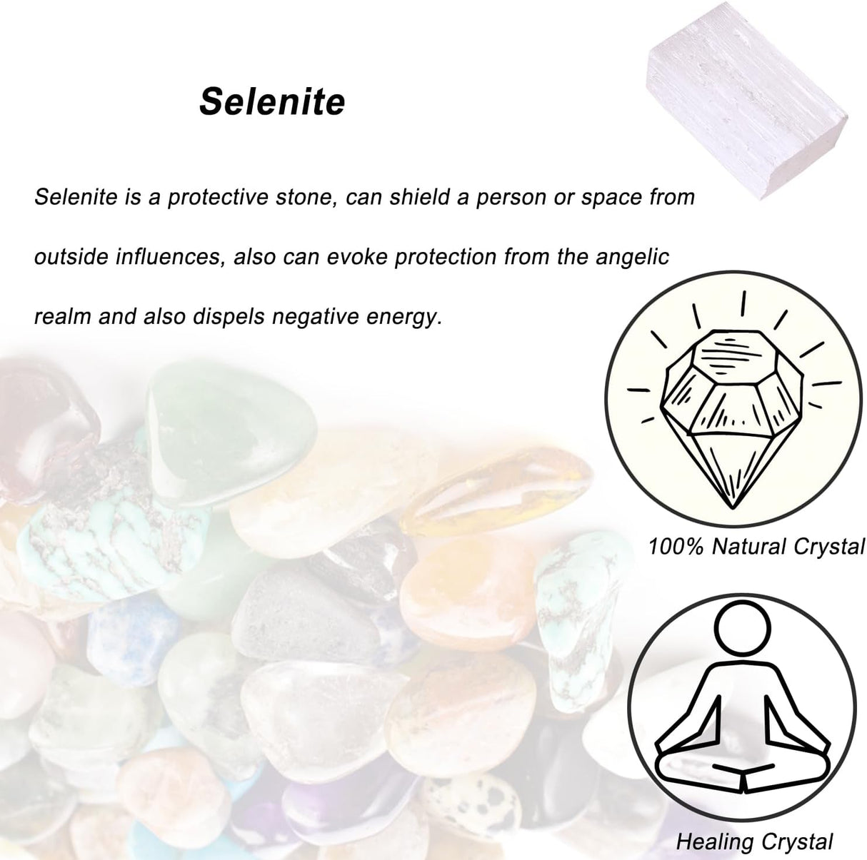 Cristales de Selenita Crudos, Piedras Naturales para Decoración