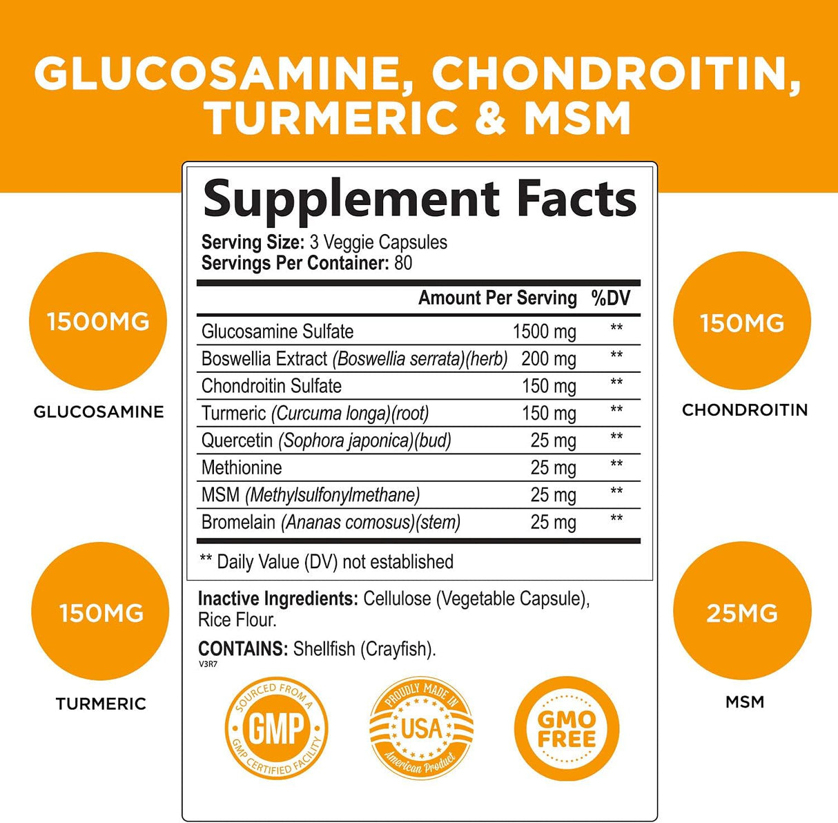 Suplementos Alimenticios de glucosamina con cúrcuma