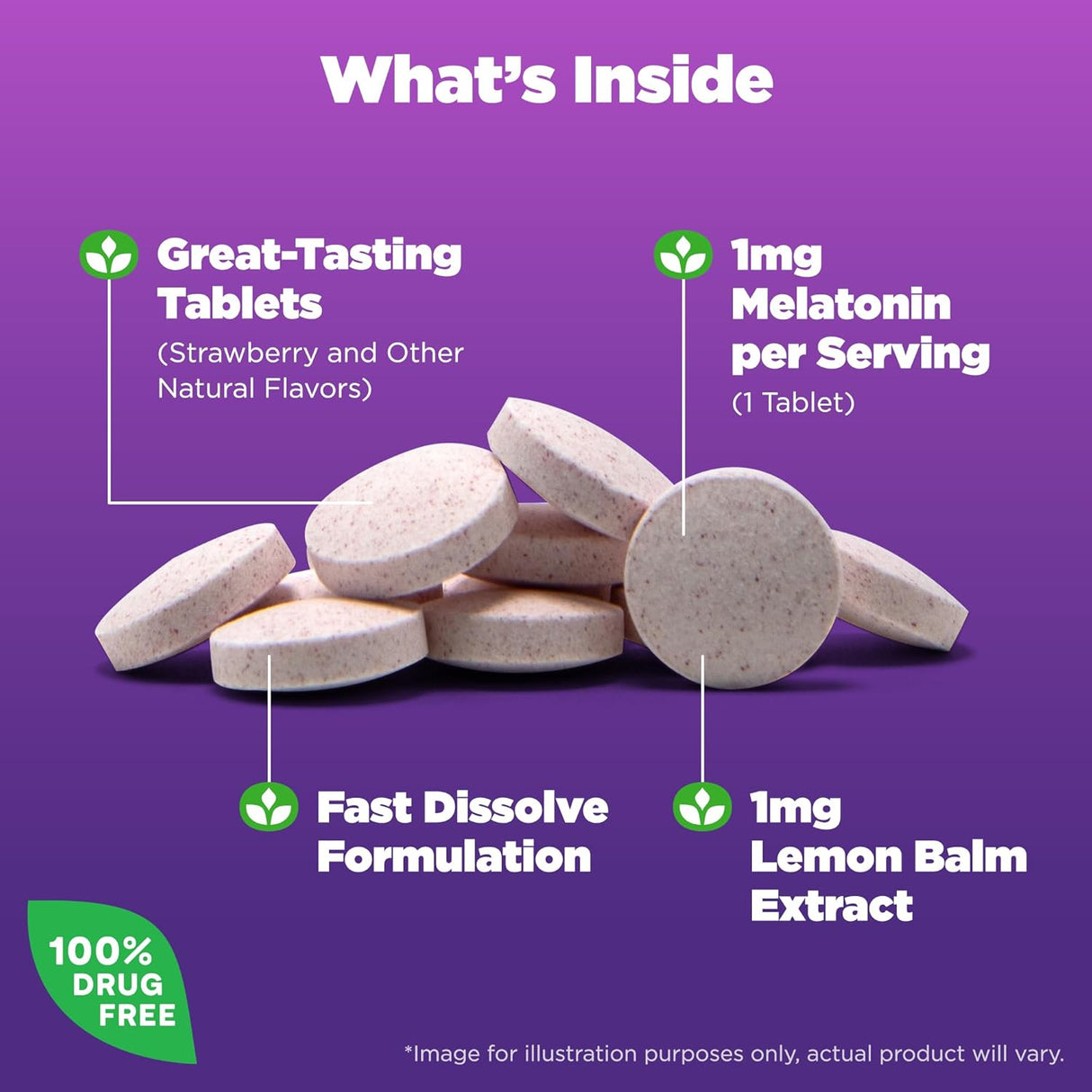 Melatonina Natrol Kids 1 mg, 30 tabletas de sueño, sabor fresa