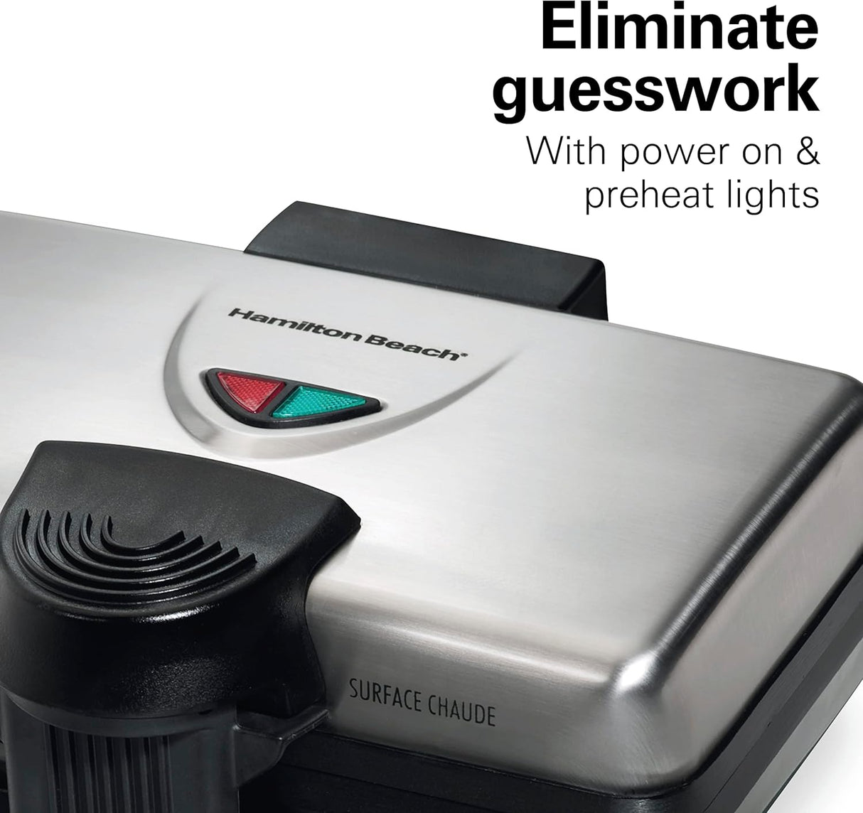 Wafflera estilo belga 26009 de Hamilton Beach Plateado