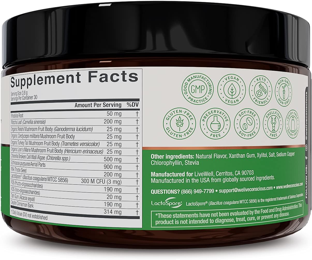 Suplemento Live Conscious Beyond Greens Superfood Powder