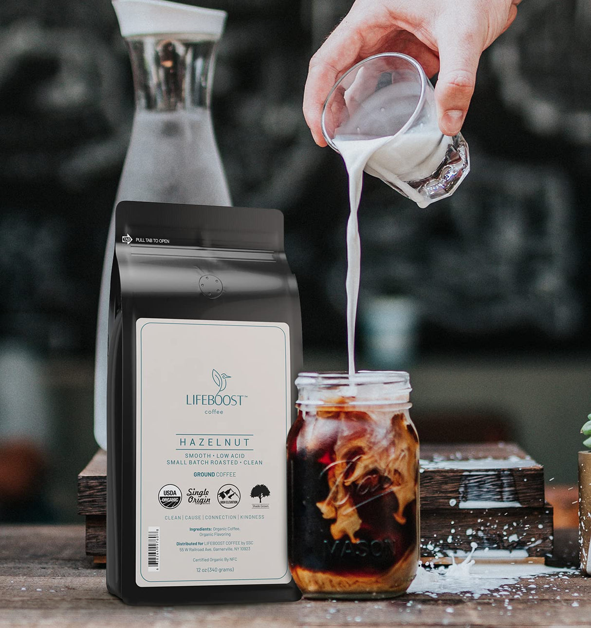 Café Molido Lifeboost Hazelnut - Orgánico, Bajo Acidez, 12 oz
