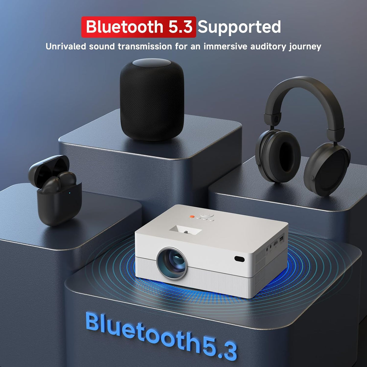 Proyector 4K Mini JOWLURK, WiFi, Bluetooth, 15000L, portátil