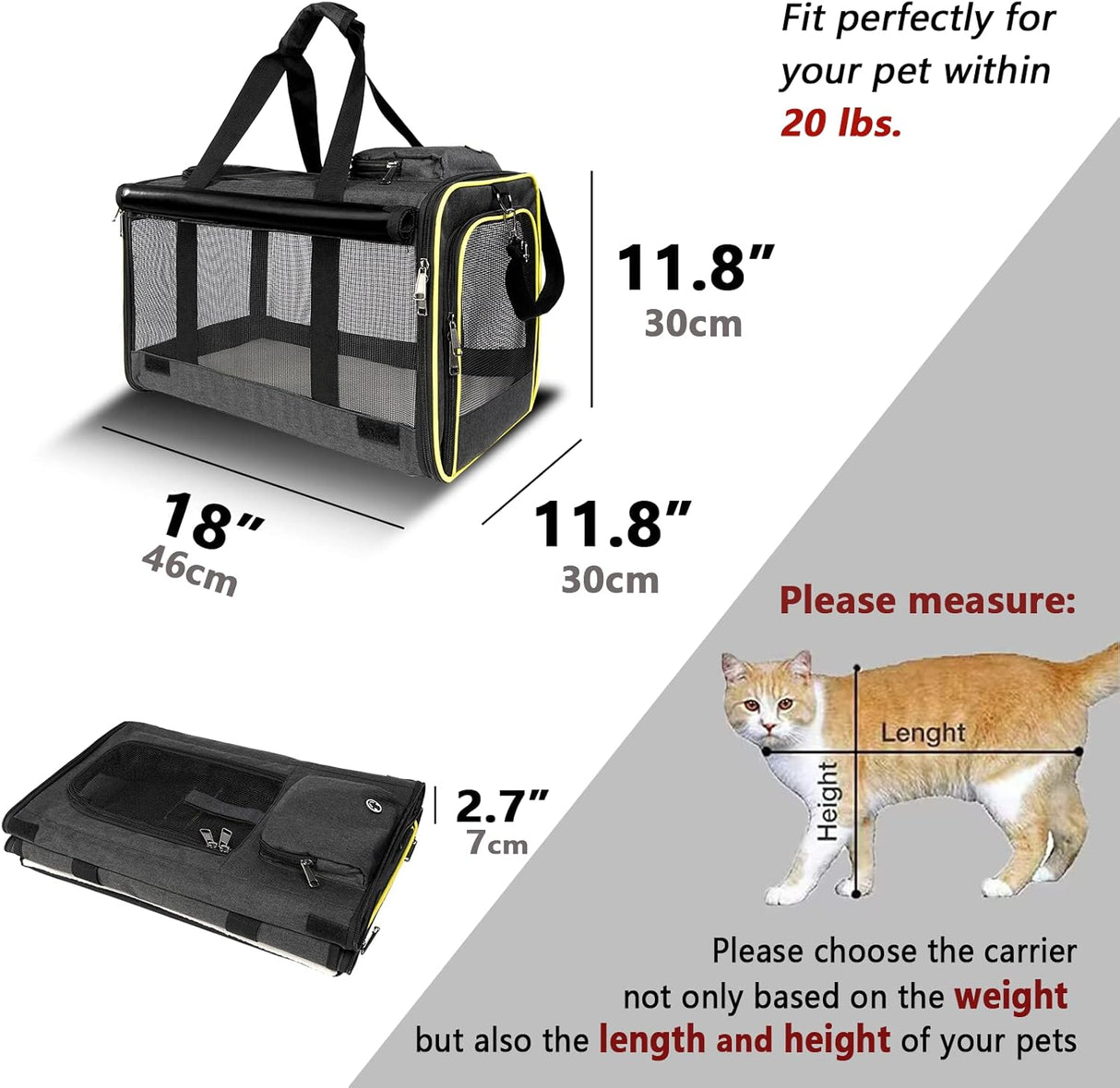 Transportador Suave para Gatos Grandes 20 lbs+ - Duradero 2 en 1
