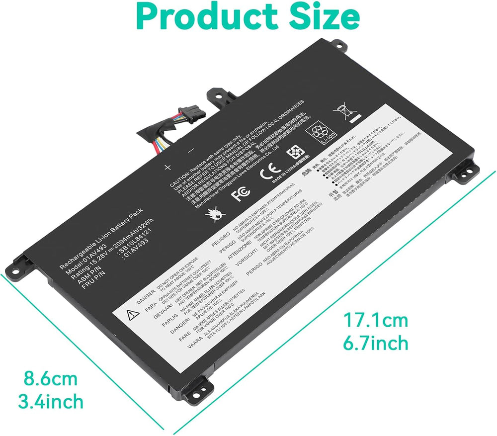 Reemplazo de batería para Lenovo ThinkPad T570 T580 P51S P52S