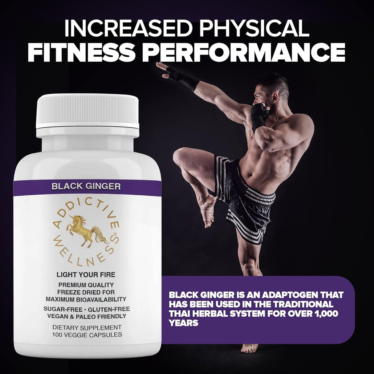 Suplemento Wellness Jengibre negro tailandés liofilizado