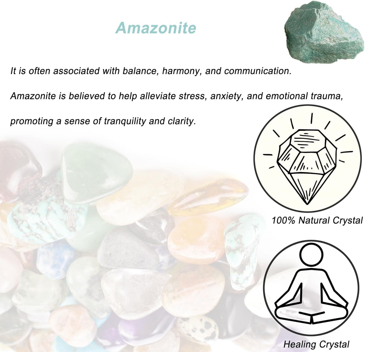 Cristales de Amazonita Crudos, Piedras Naturales para Sanación