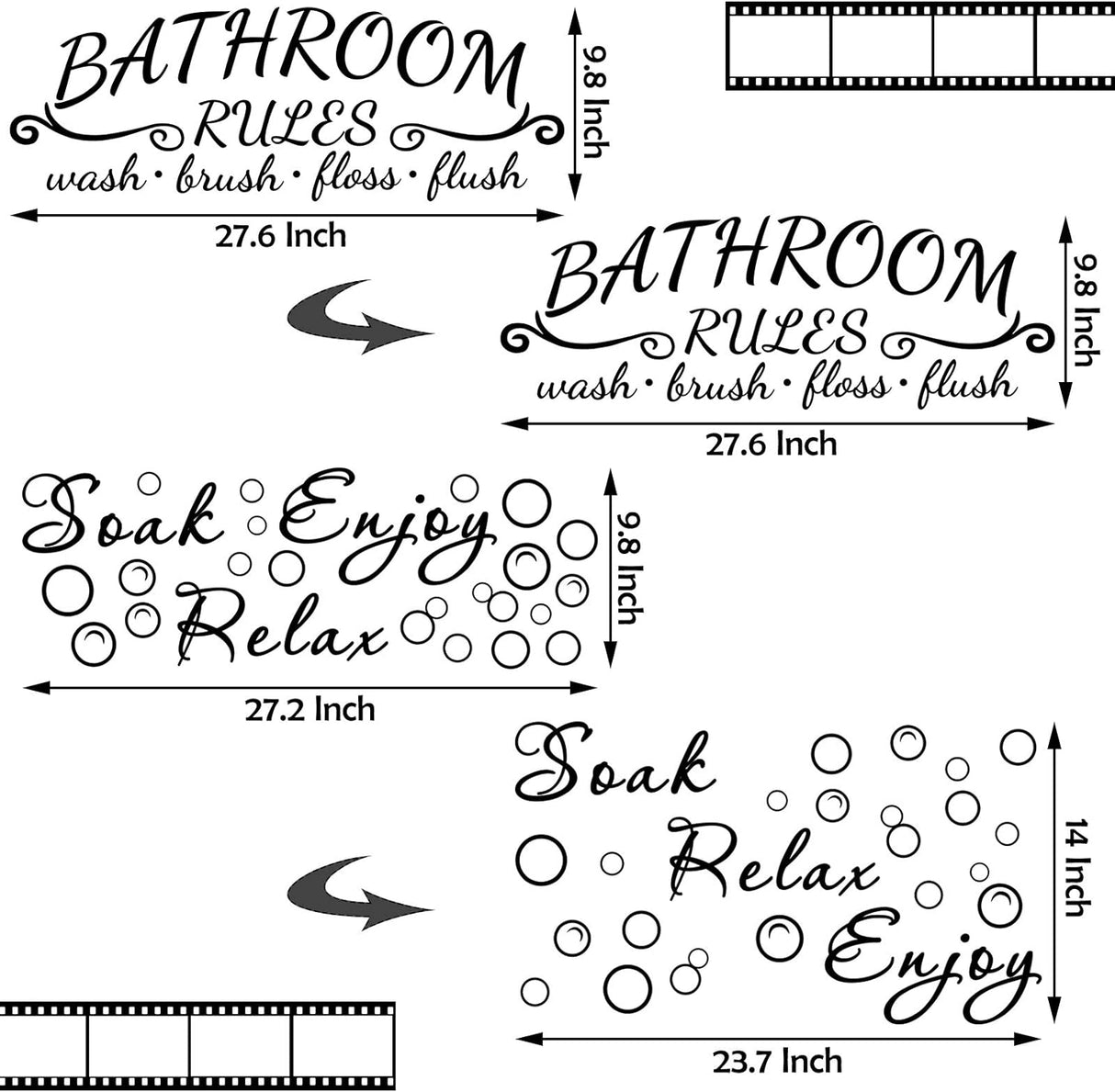 Vinilos Decorativos para Baño Soak Relax Enjoy - Estilo Simple