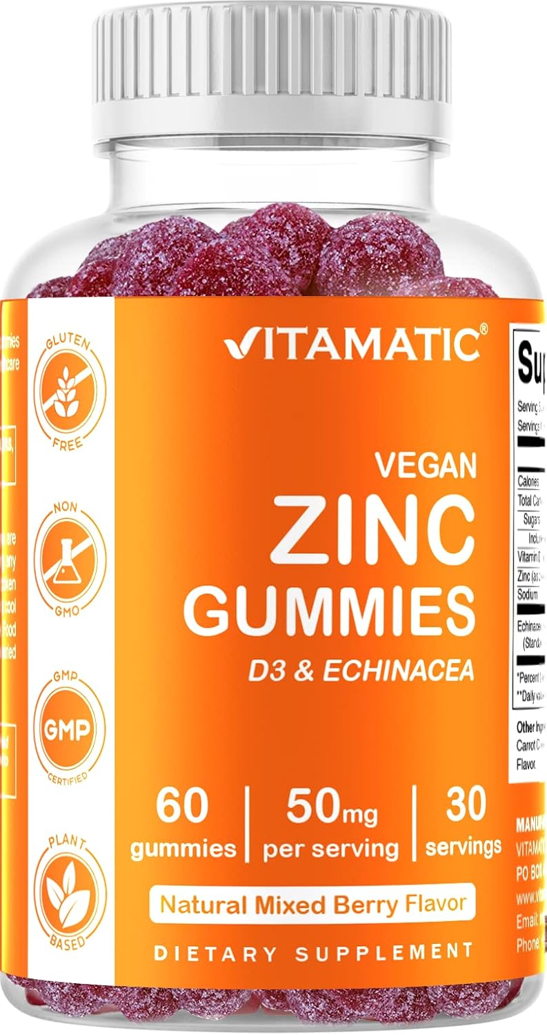 Vitamatic Zinc Gummies 50mg Veganas 2x60 Gluten-Free