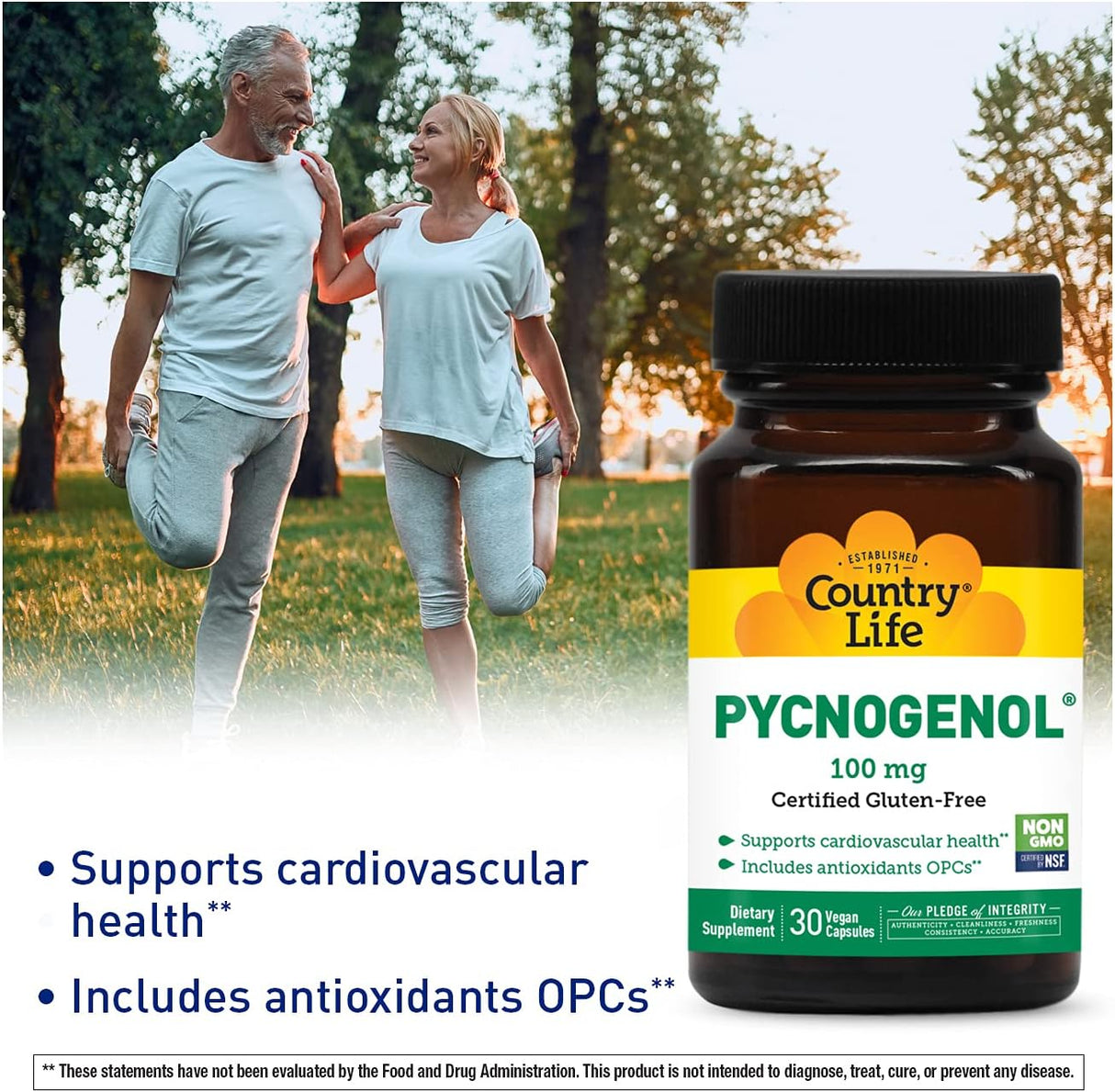 Suplementos Alimenticios Pycnogenol 30 cápsulas vegetarianas