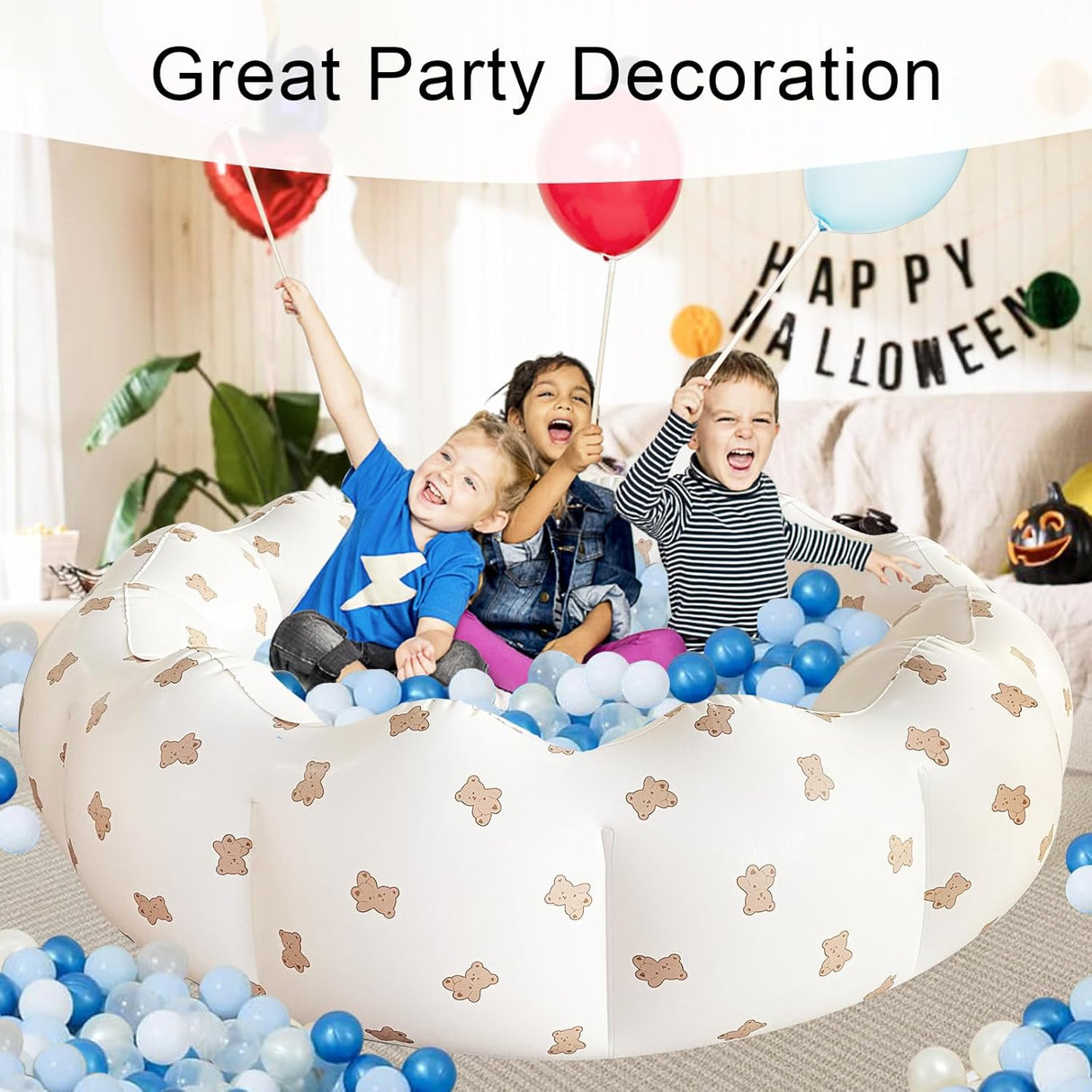 Piscina Inflable para Bebés, Portable, 35.4x9.8 in, Bear