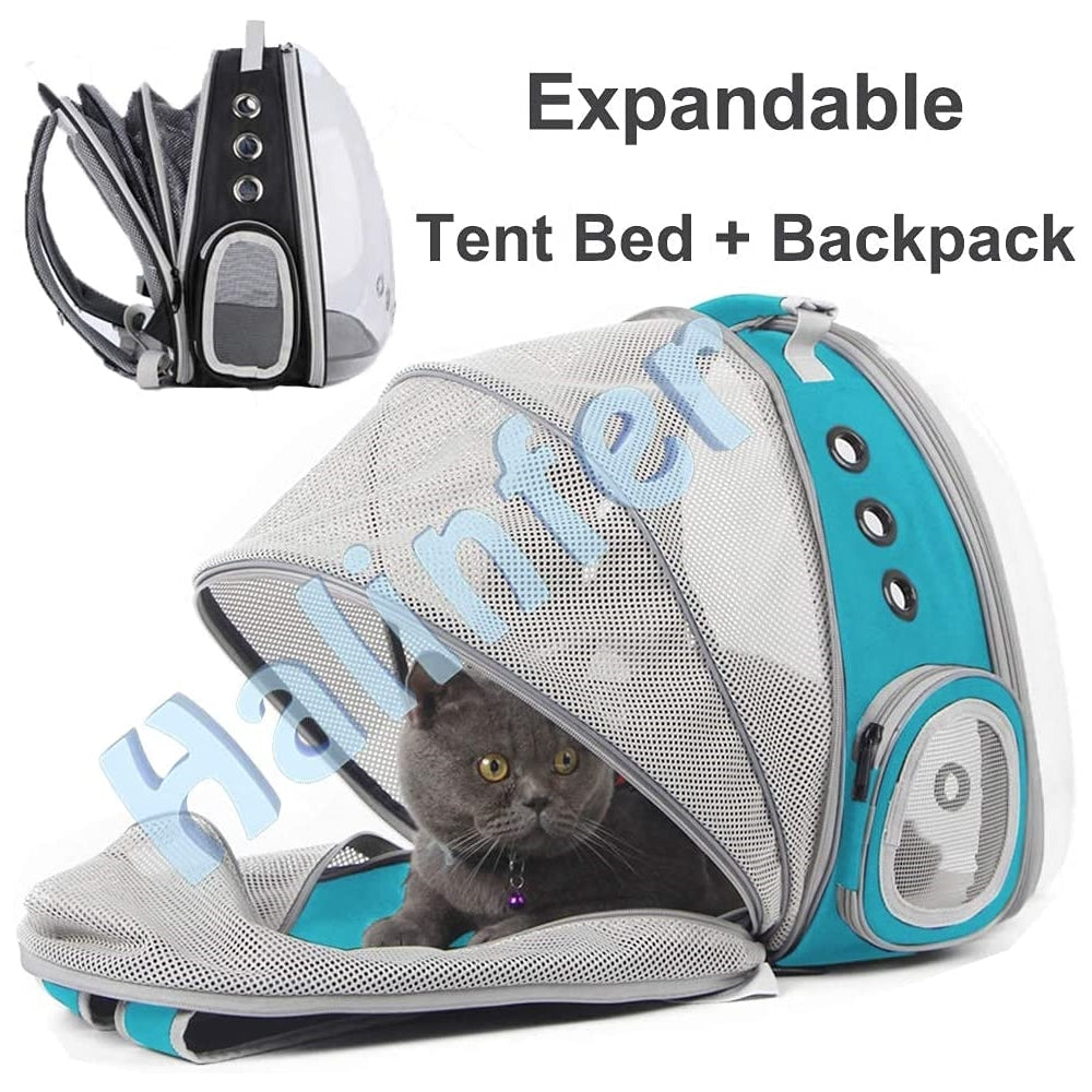 Mochila expandible para gatos de astronauta con ventana