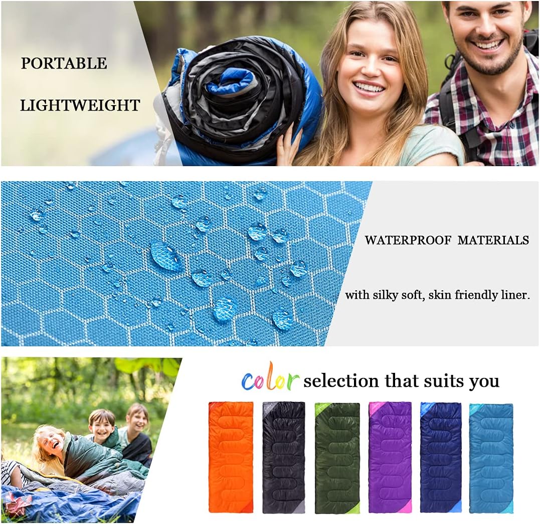 Saco de dormir de camping para adultos color naranja