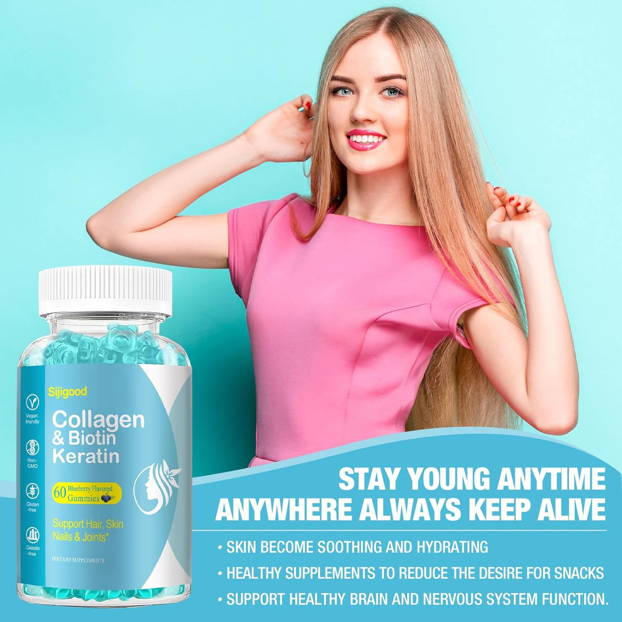 Vitamina para la piel crecimiento del cabello uñas